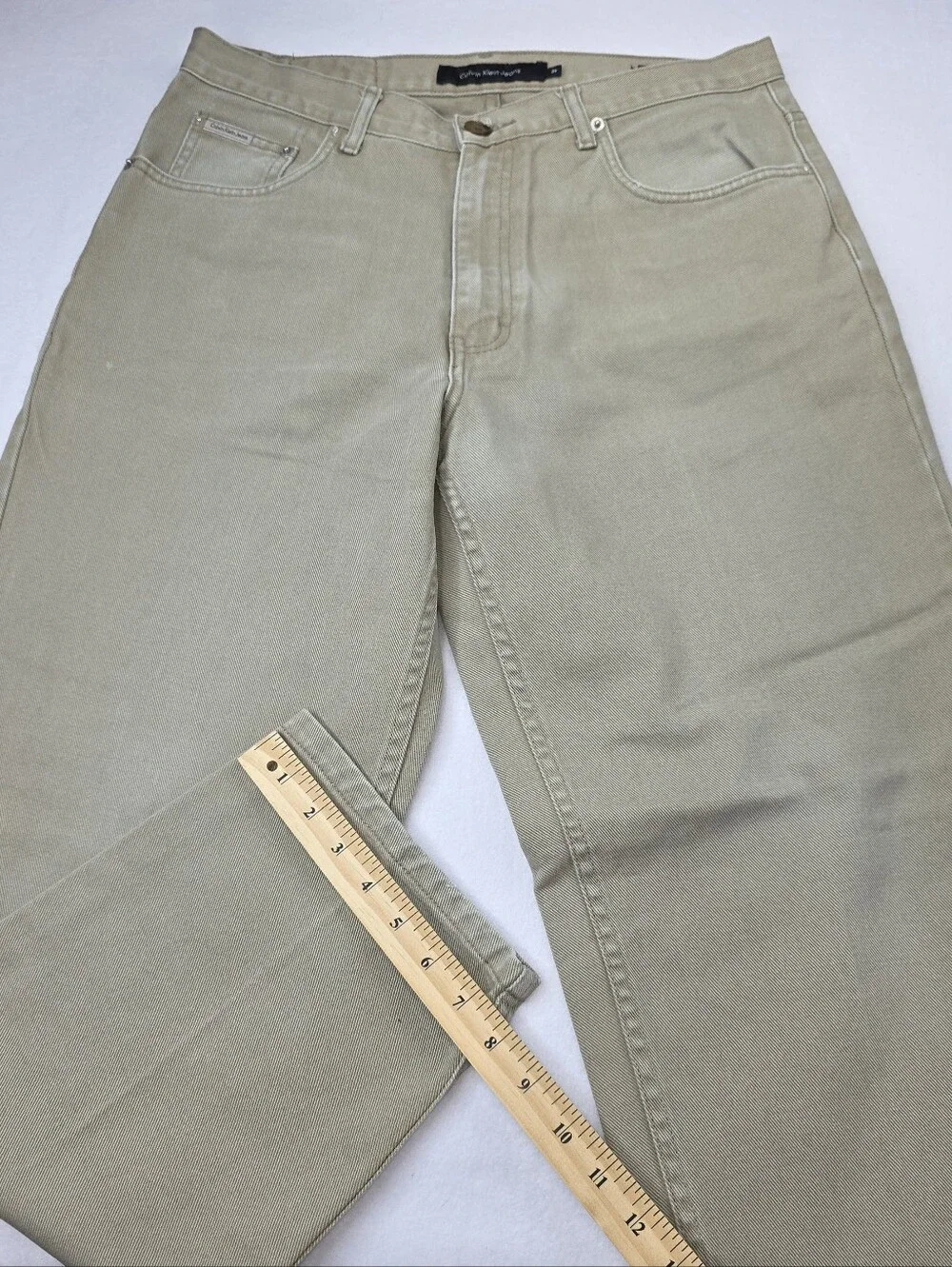Calvin Klein Men's Casual Straight-Leg Jeans Beige Tan Size 34 CS-3671